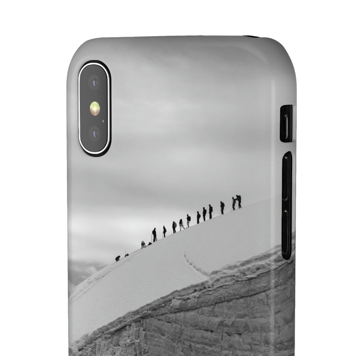 Preparing for the Climb in Black and White - Phone Case