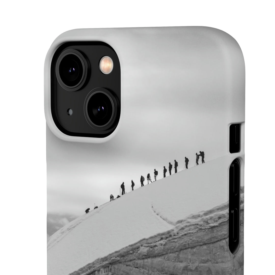 Preparing for the Climb in Black and White - Phone Case