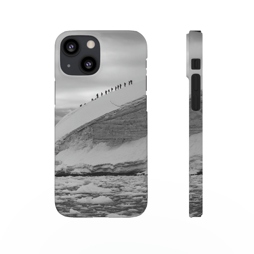 Preparing for the Climb in Black and White - Phone Case