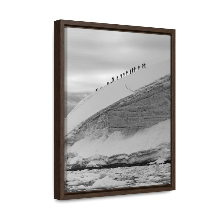 Preparing for the Climb in Black and White - Canvas with Frame