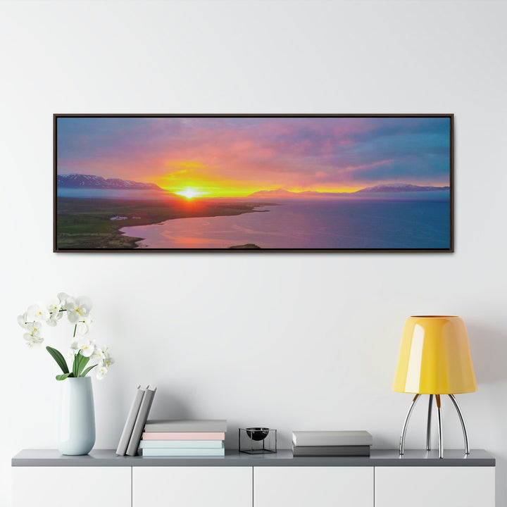 Sunset Over the Fjord Part 1 - Canvas with Frame