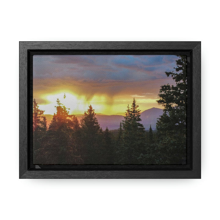 Rainy Sunset Through the Trees - Canvas with Frame