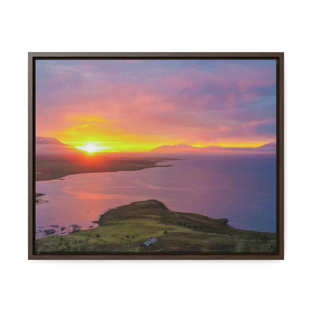 Sunset Over the Fjord Part 1 - Canvas with Frame