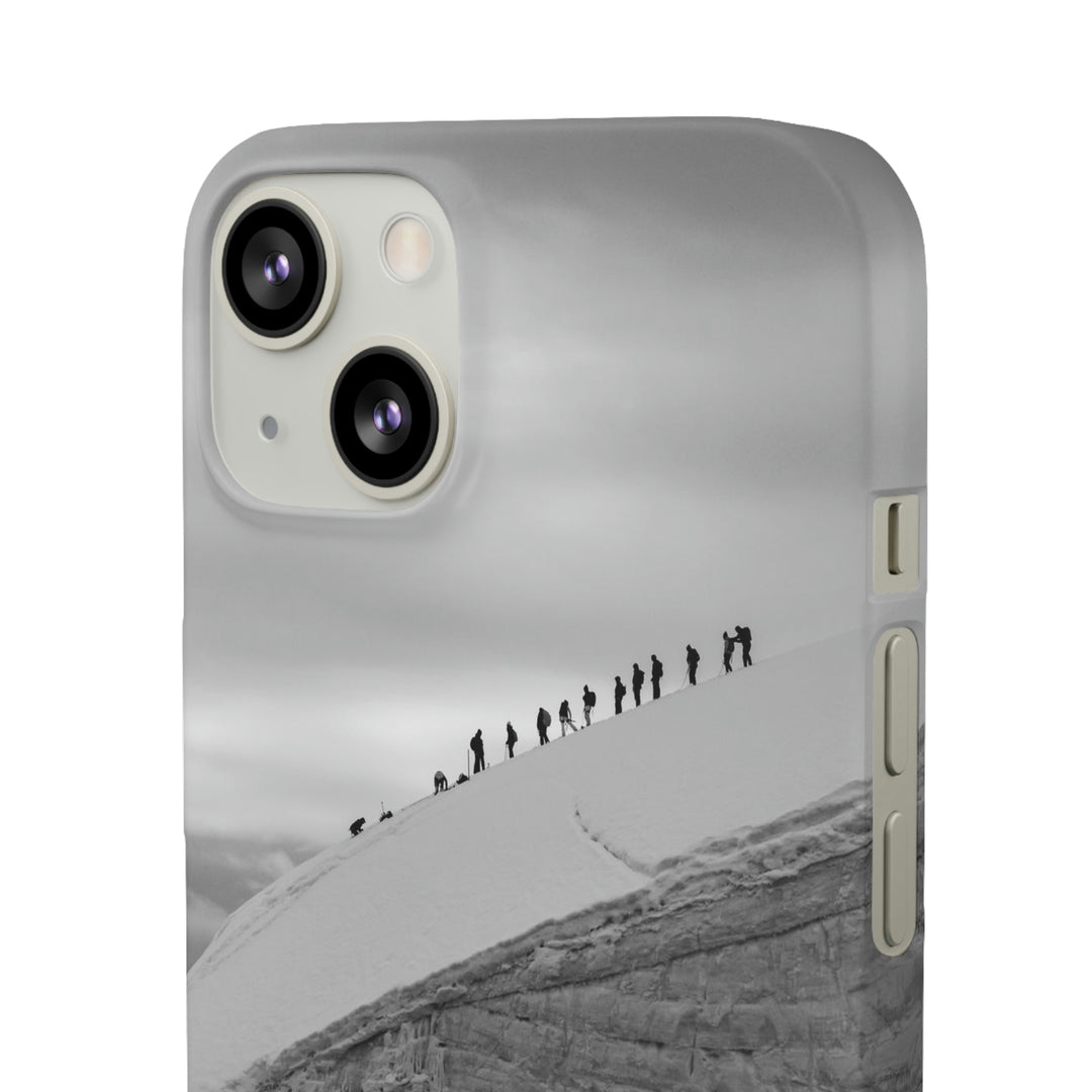 Preparing for the Climb in Black and White - Phone Case