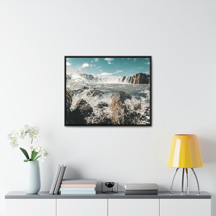 Goðafoss Splash - Canvas with Frame