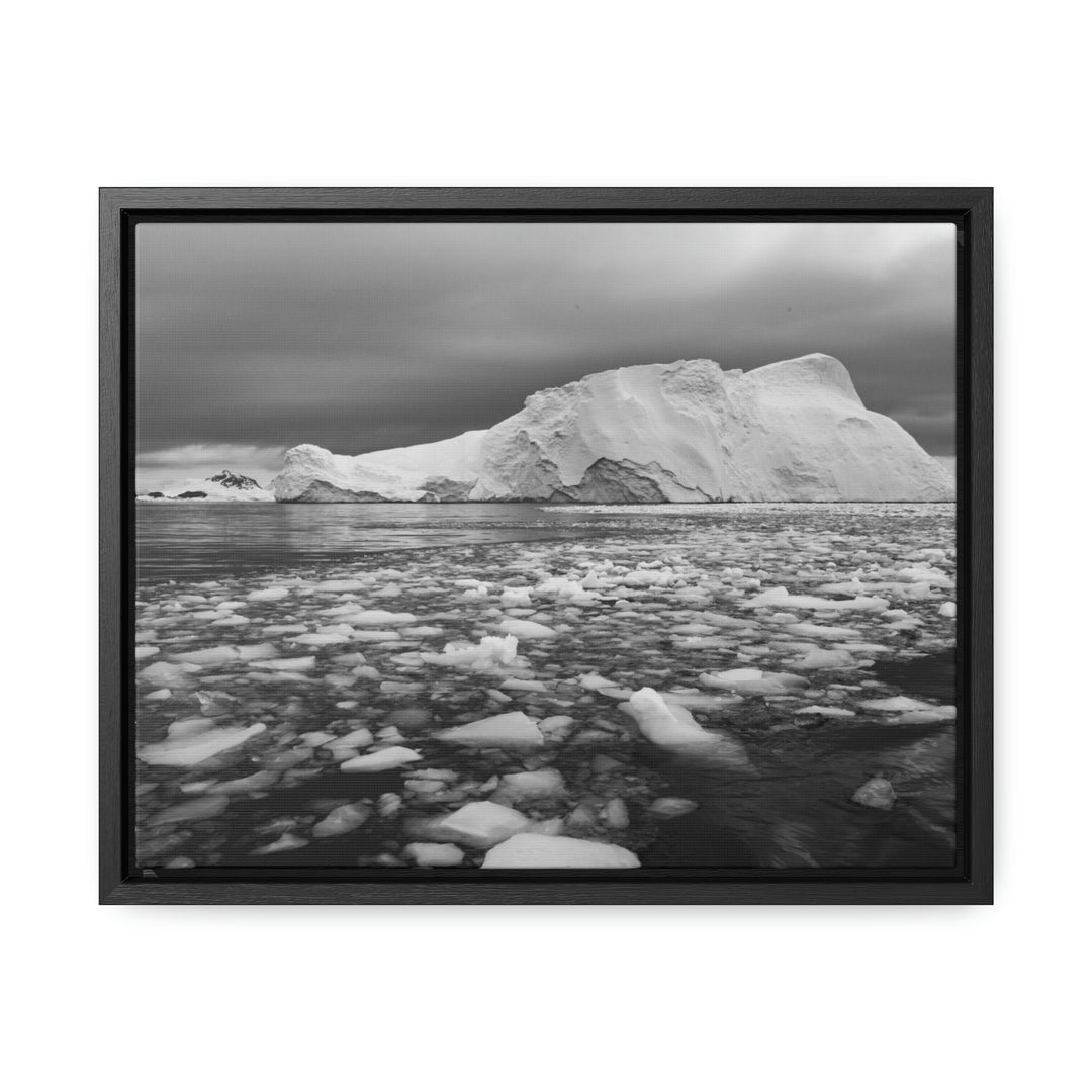 Lane of Ice In Black and White - Canvas with Frame