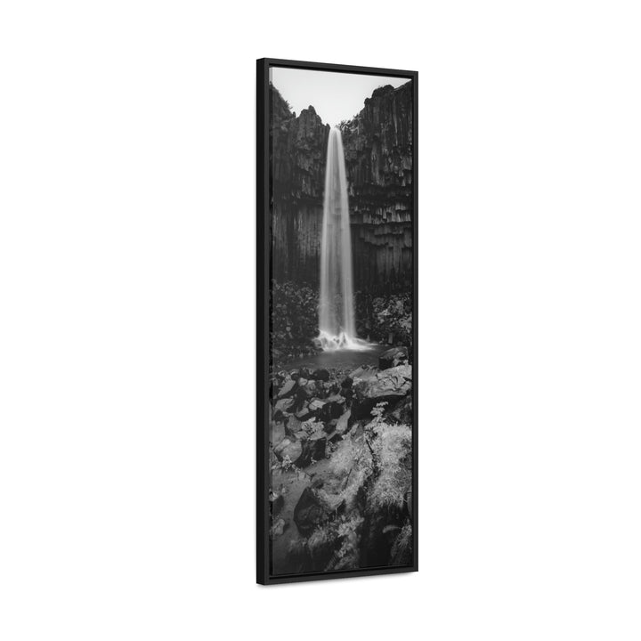 Svartifoss in Black and White - Canvas with Frame