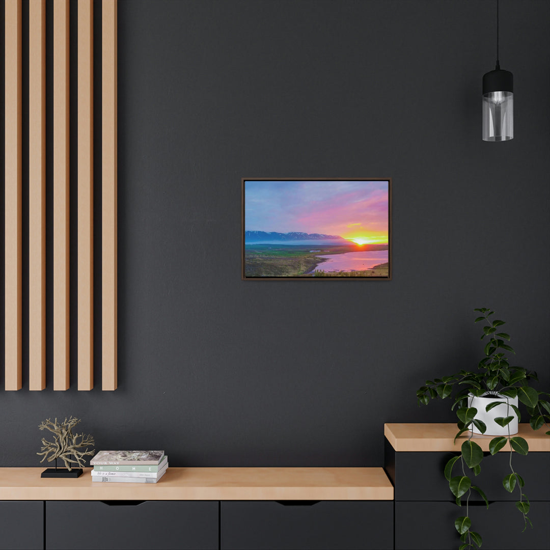 Sunset Over the Fjord Part 2 - Canvas with Frame