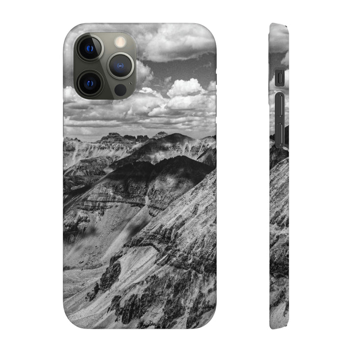 Imogene Pass From the Air in Black and White - Phone Case