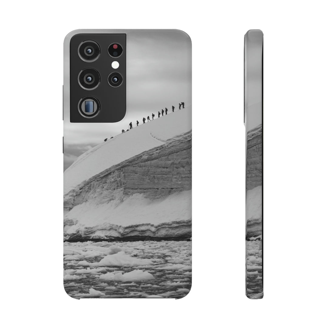 Preparing for the Climb in Black and White - Phone Case