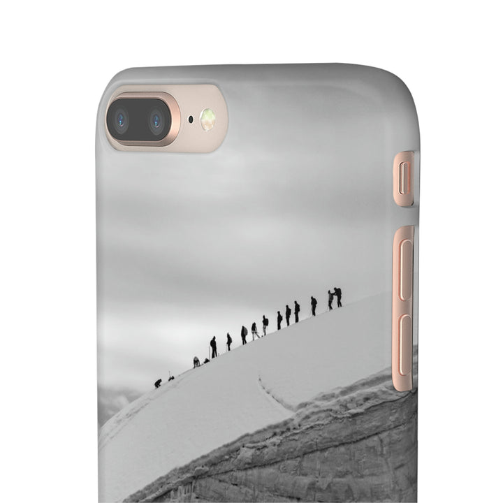 Preparing for the Climb in Black and White - Phone Case