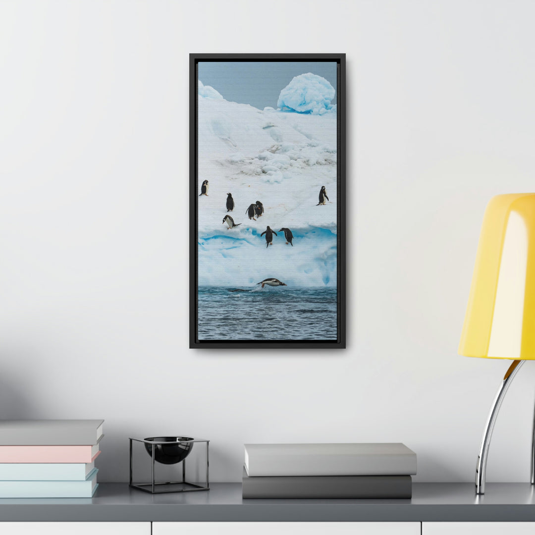 Porpoising Penguin - Canvas with Frame