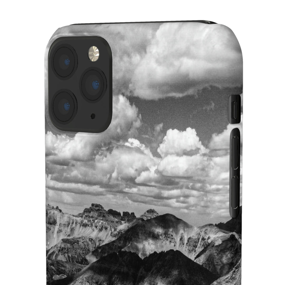 Imogene Pass From the Air in Black and White - Phone Case