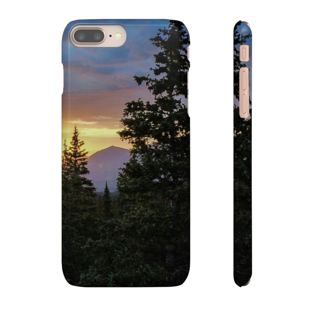 Rainy Sunset Through the Trees - Phone Case