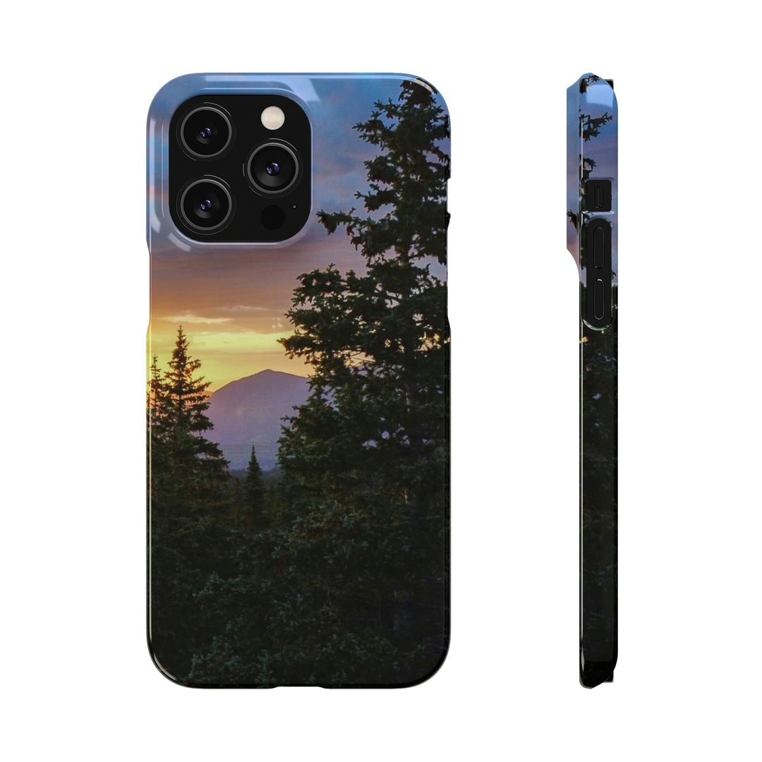 Rainy Sunset Through the Trees - Phone Case