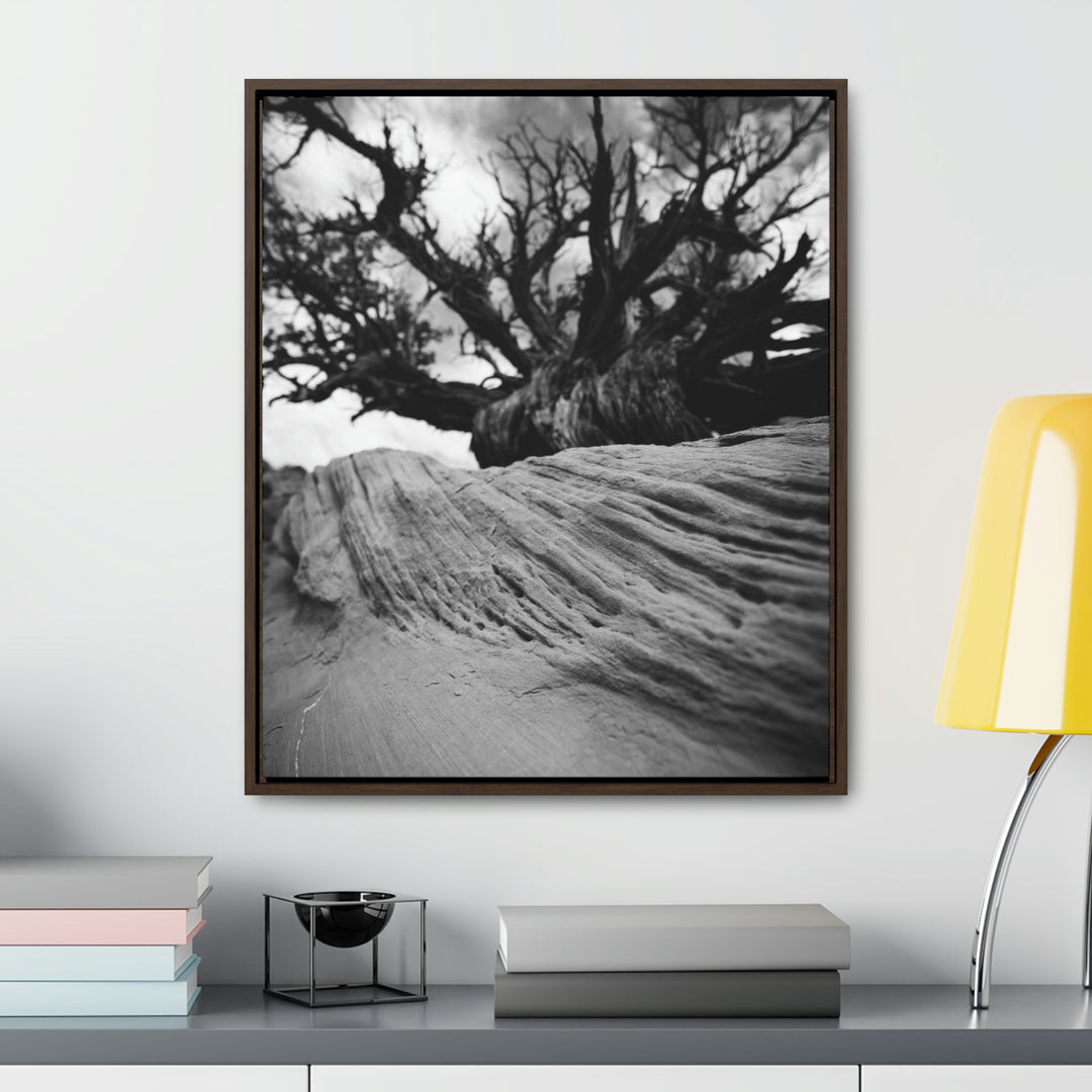 Desert Reach in Black and White - Canvas with Frame