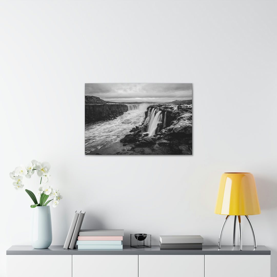 Selfoss in Black and White - Canvas