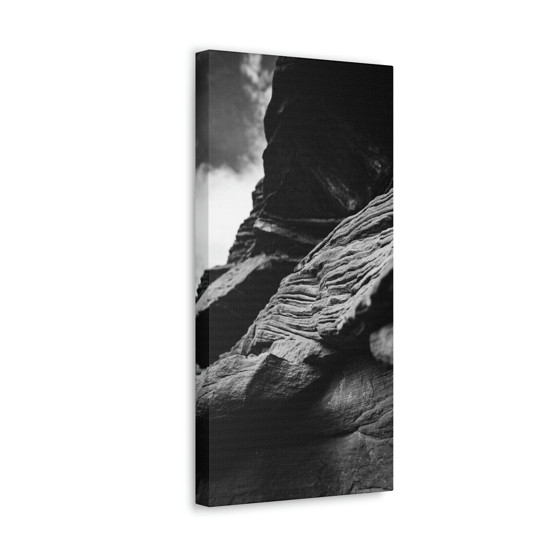 Layers of Rock in Black and White - Canvas