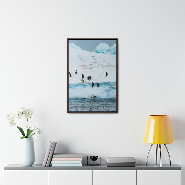 Porpoising Penguin - Canvas with Frame