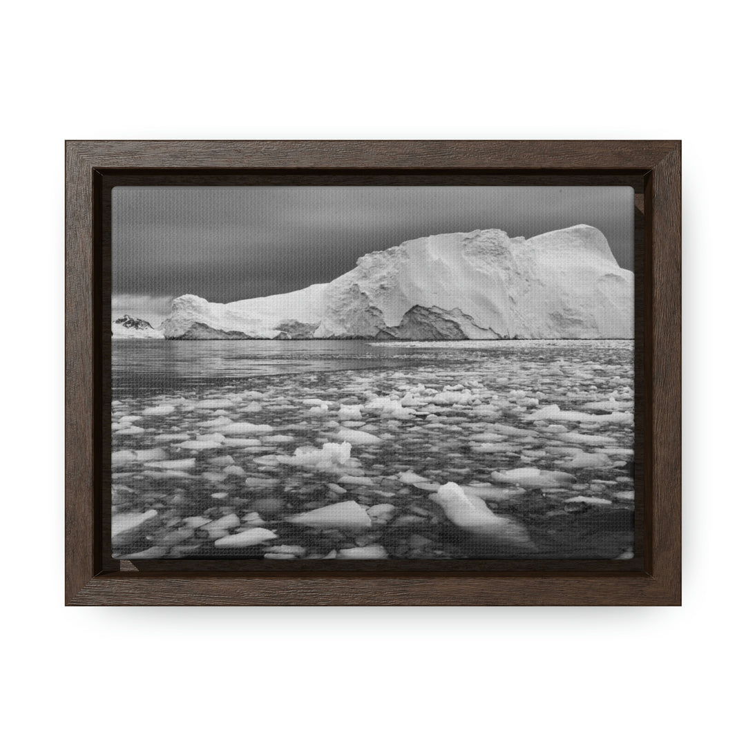 Lane of Ice In Black and White - Canvas with Frame