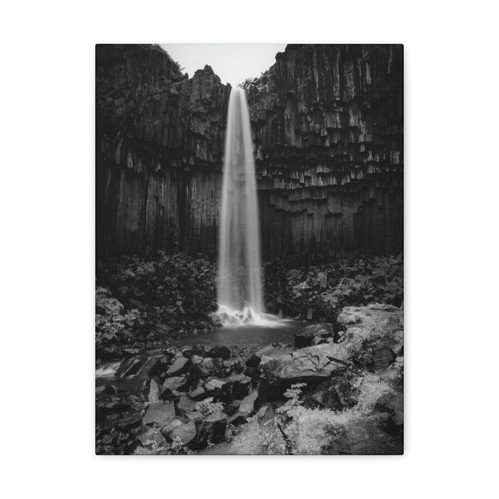 Svartifoss in Black and White - Canvas