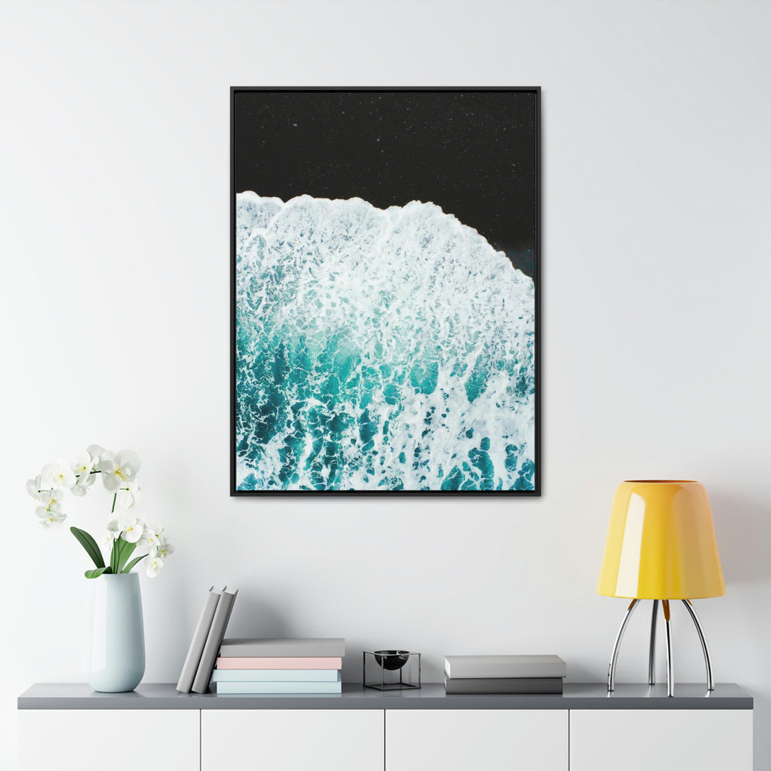 A Wave on Volcanic Sand - Canvas with Frame