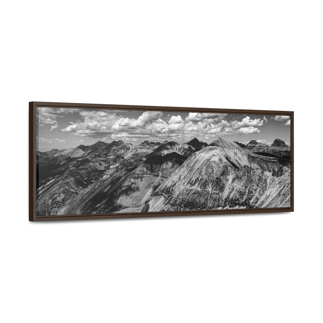 Imogene Pass From the Air in Black and White - Canvas with Frame