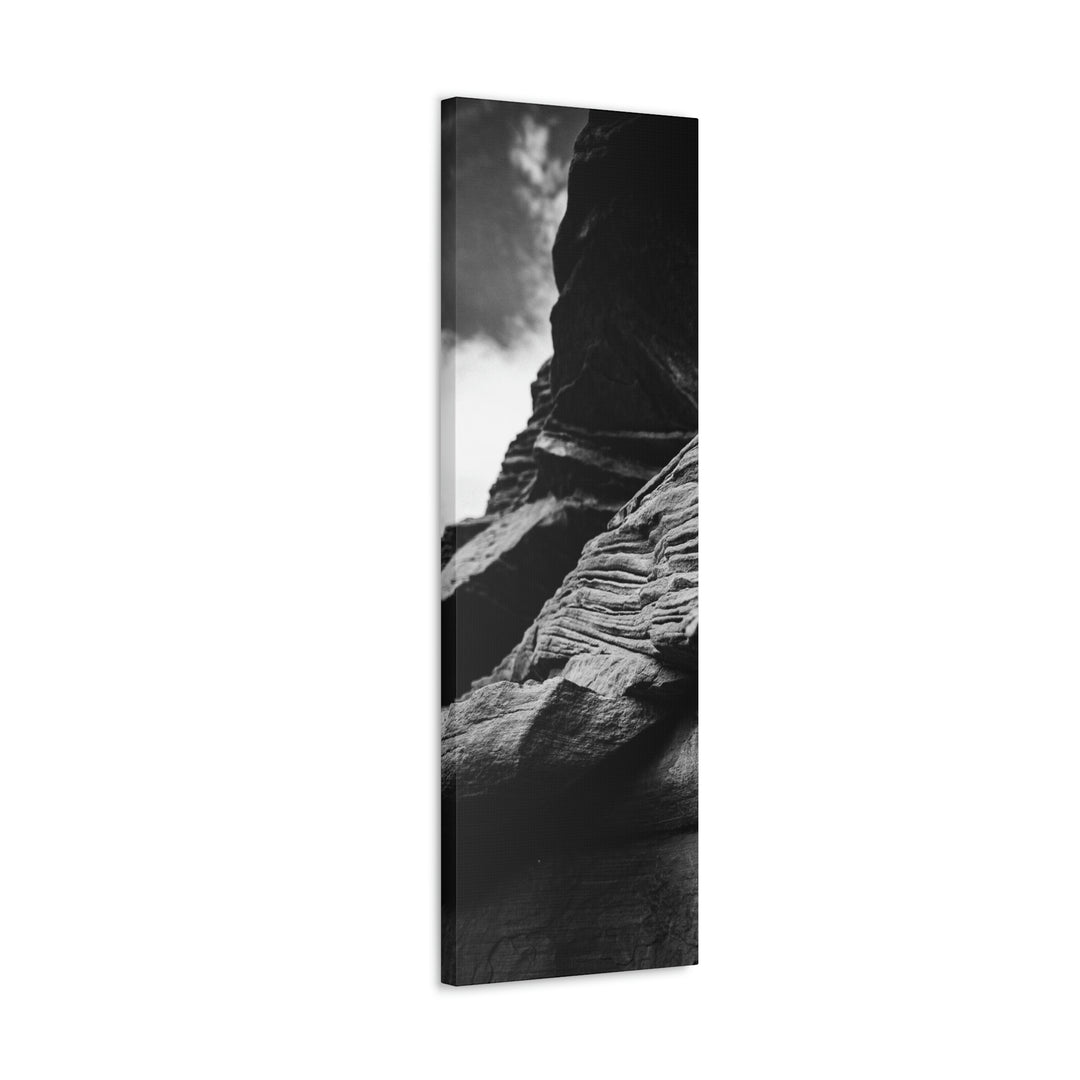 Layers of Rock in Black and White - Canvas