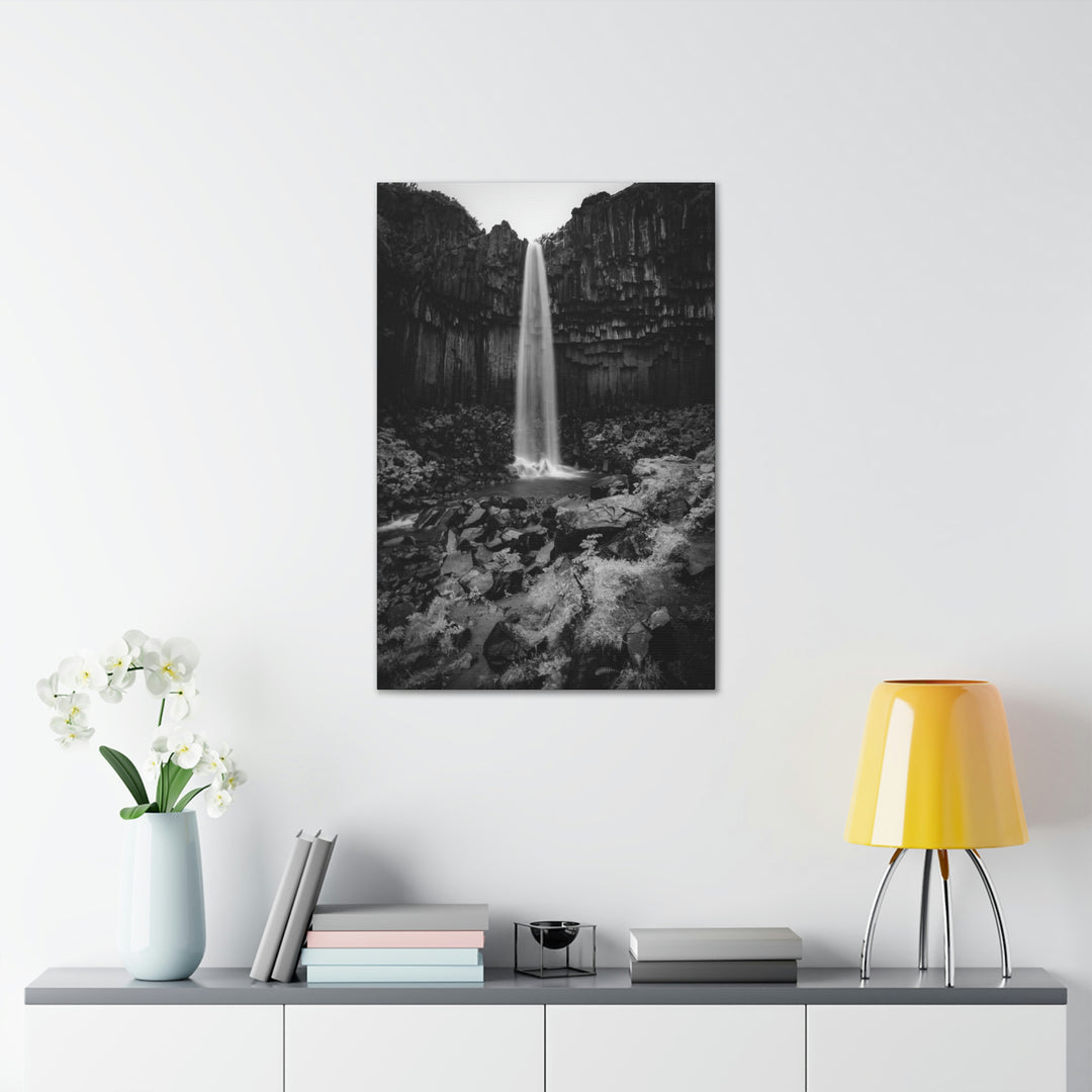 Svartifoss in Black and White - Canvas