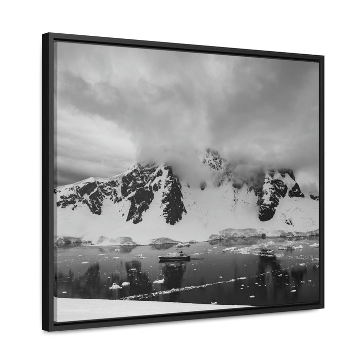 Peaceful Anchoring in Black and White - Canvas with Frame