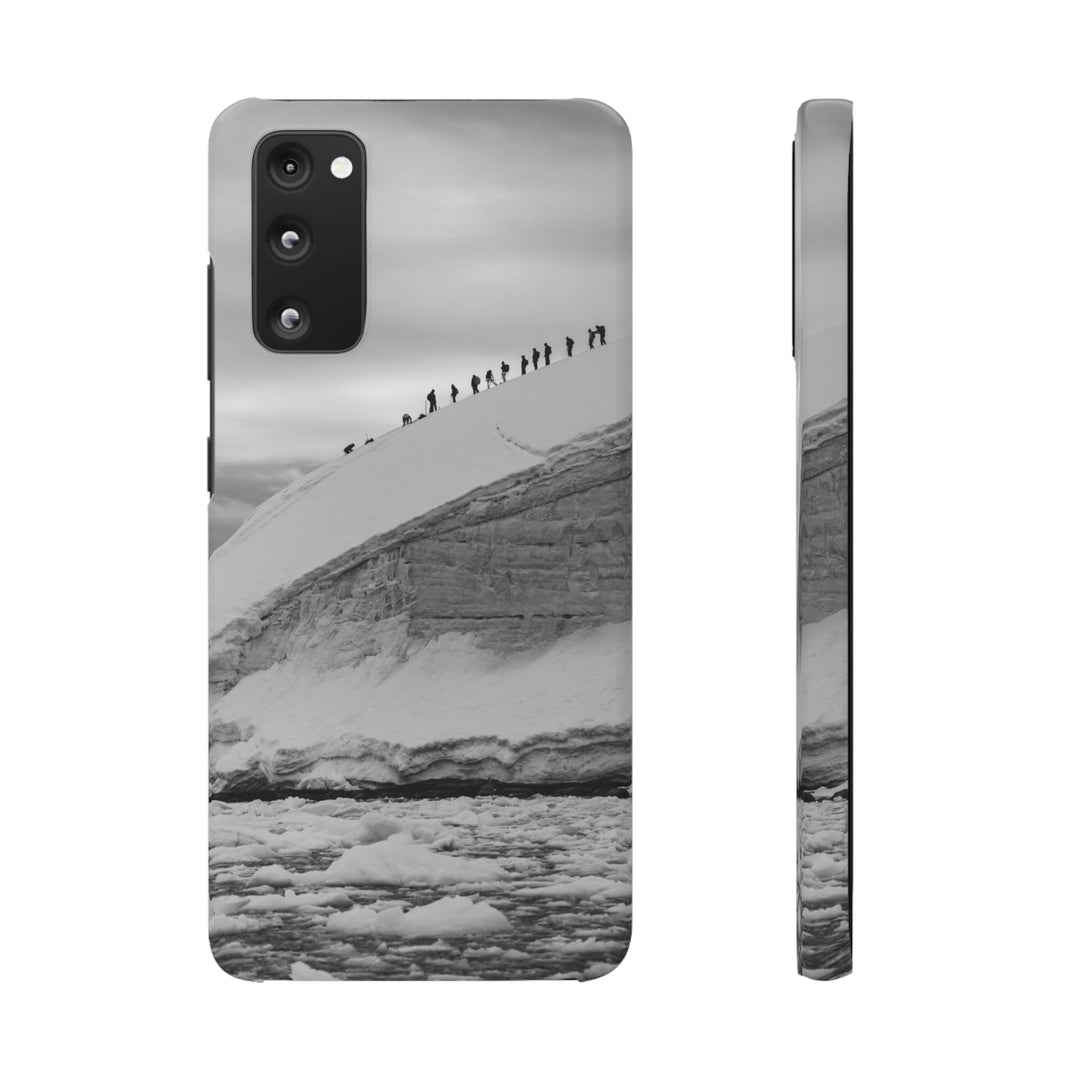 Preparing for the Climb in Black and White - Phone Case