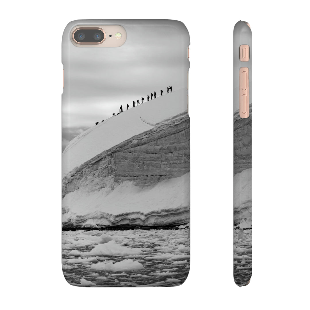 Preparing for the Climb in Black and White - Phone Case