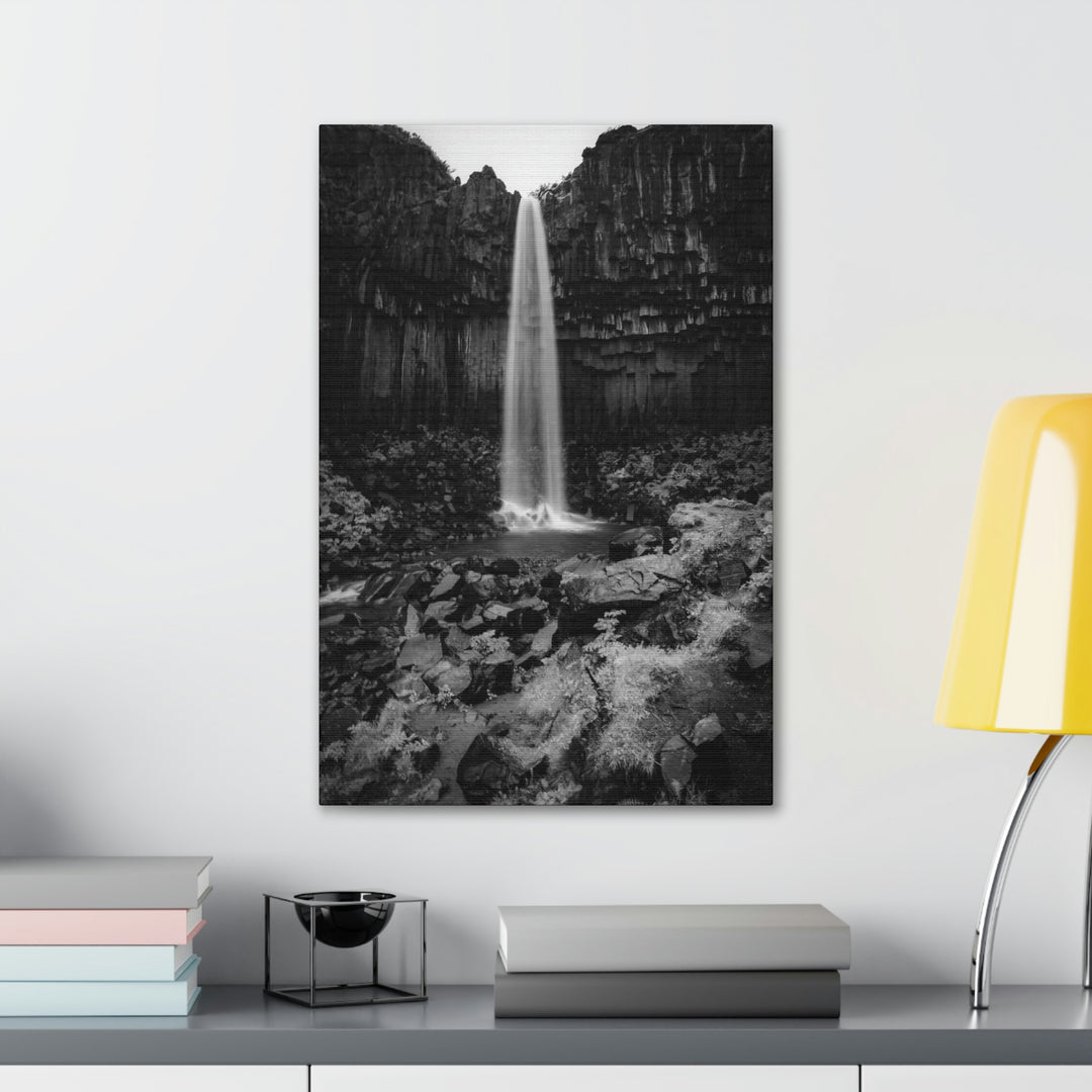 Svartifoss in Black and White - Canvas