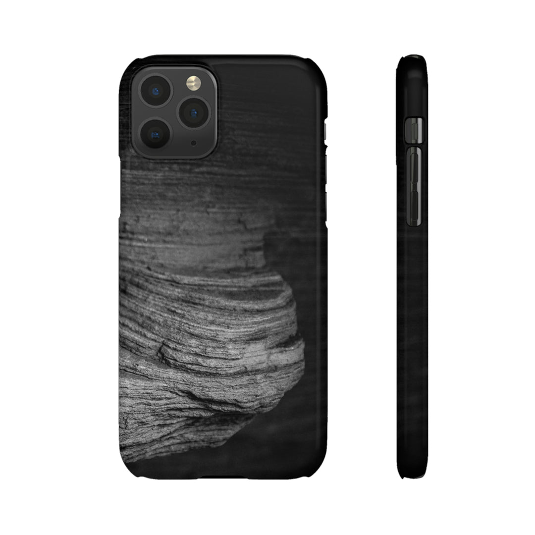 Sedimentary Rock Curves in Black and White - Phone Case