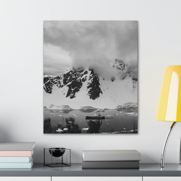 Peaceful Anchoring in Black and White - Canvas