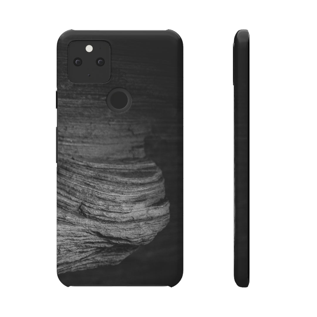 Sedimentary Rock Curves in Black and White - Phone Case