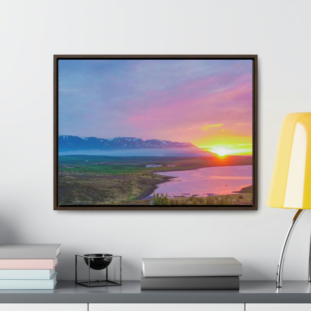 Sunset Over the Fjord Part 2 - Canvas with Frame