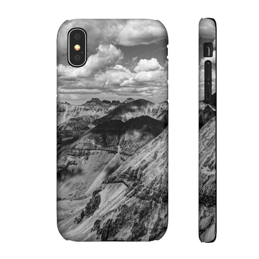 Imogene Pass From the Air in Black and White - Phone Case