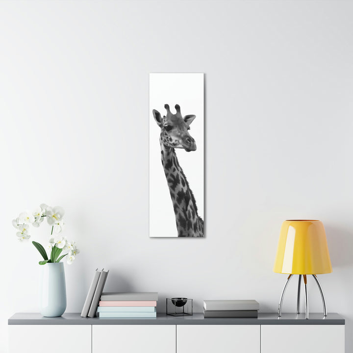 Giraffe Portrait in Black and White  - Canvas