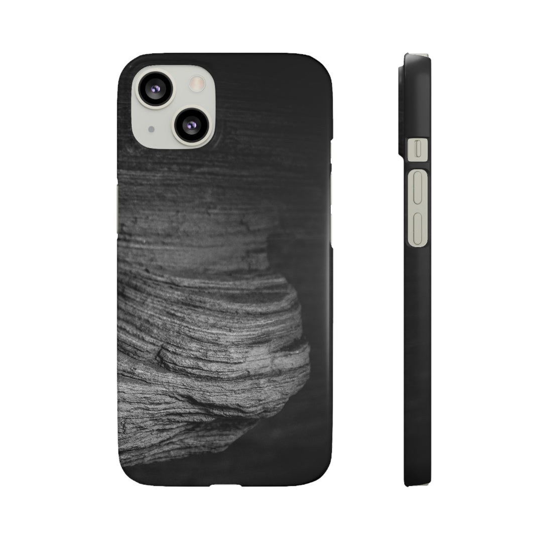 Sedimentary Rock Curves in Black and White - Phone Case