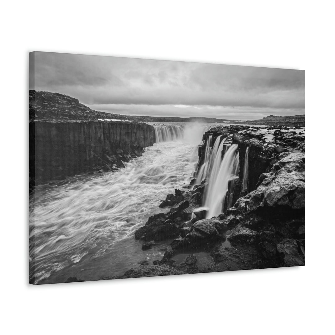 Selfoss in Black and White - Canvas