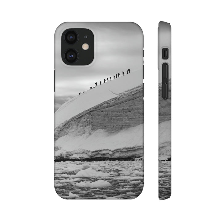 Preparing for the Climb in Black and White - Phone Case