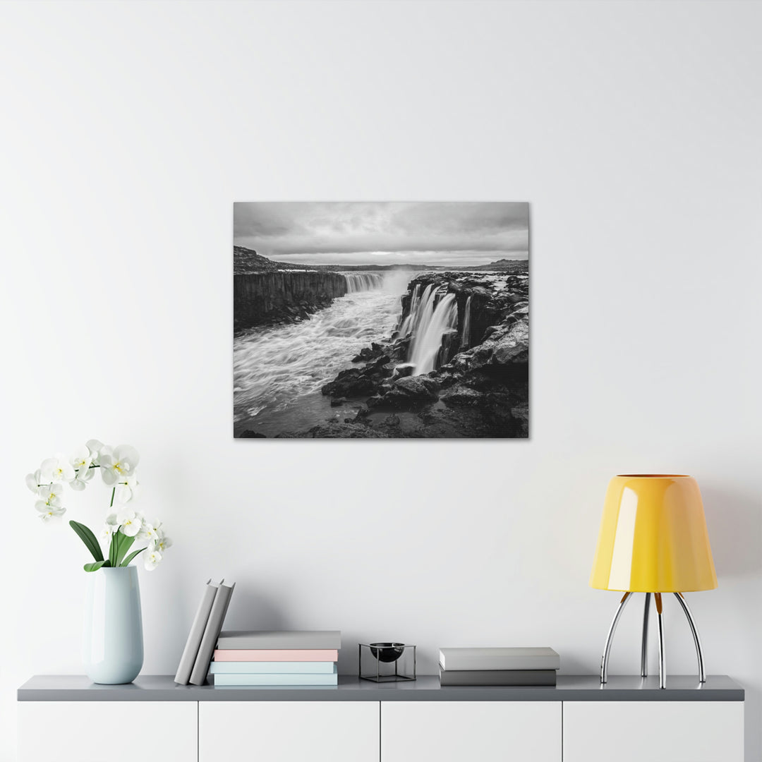 Selfoss in Black and White - Canvas