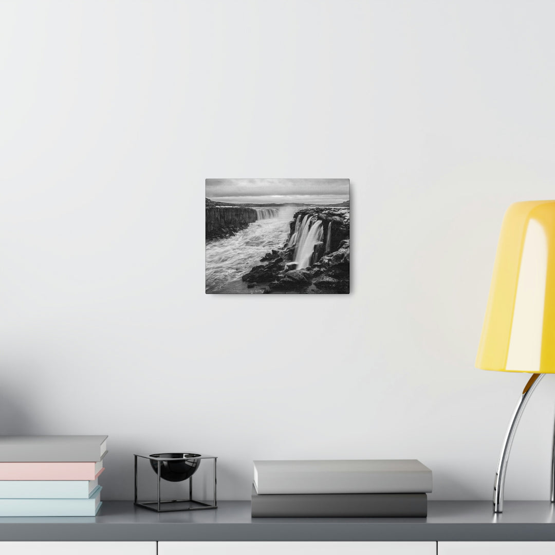 Selfoss in Black and White - Canvas