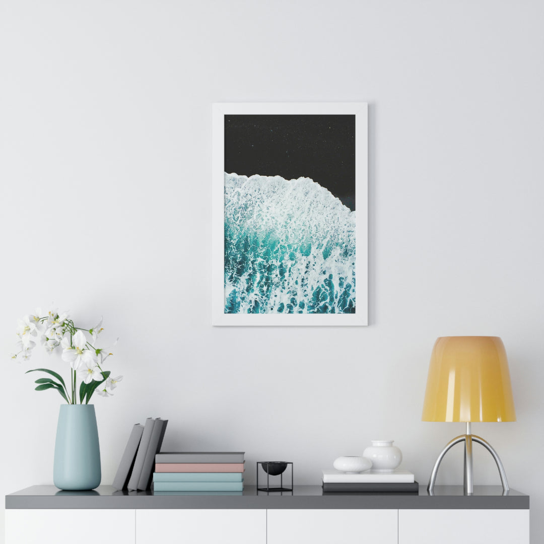 A Wave on Volcanic Sand - Framed Print