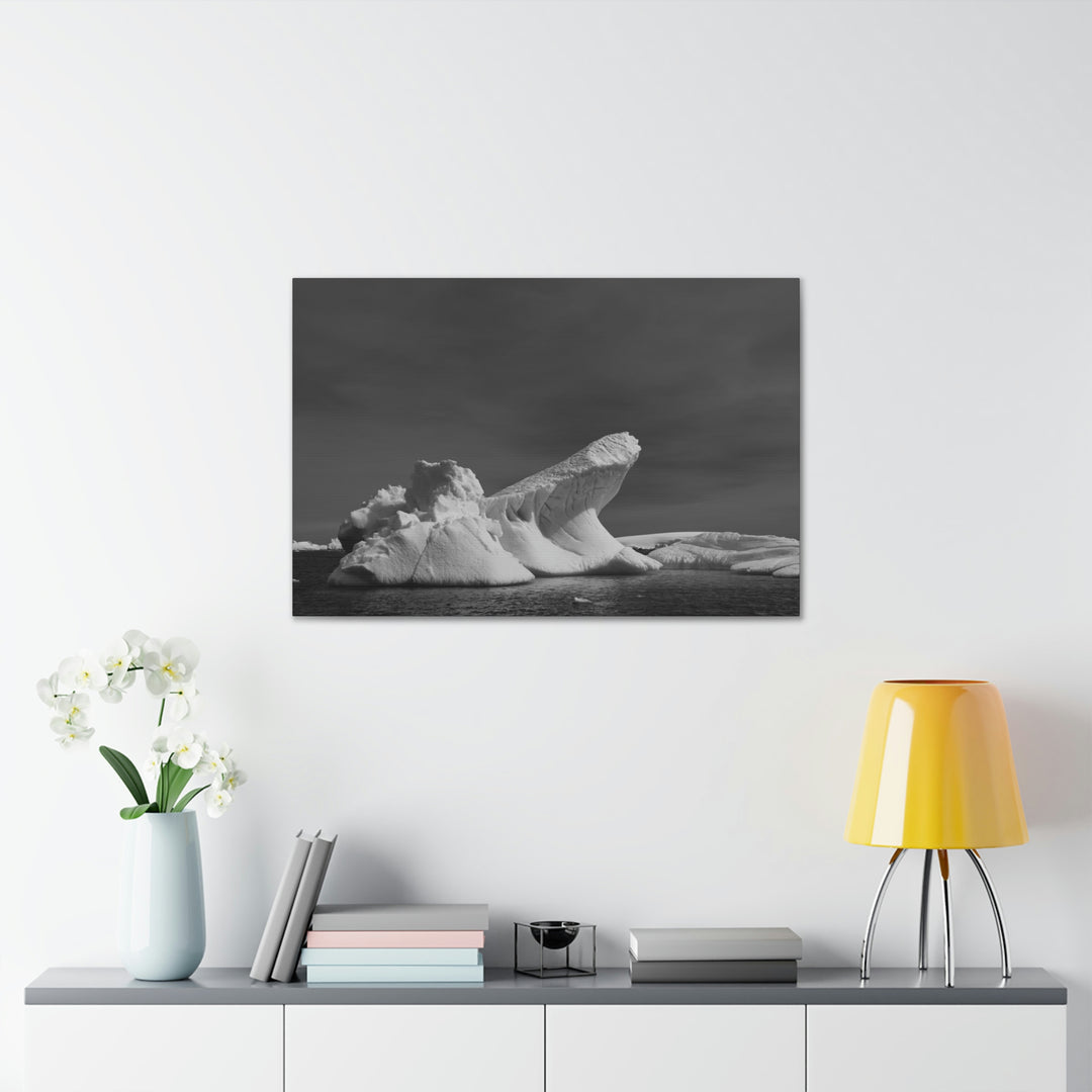 The Angles of an Iceberg in Black and White - Canvas