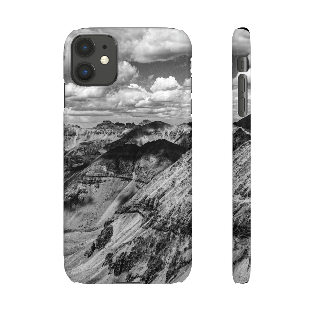 Imogene Pass From the Air in Black and White - Phone Case