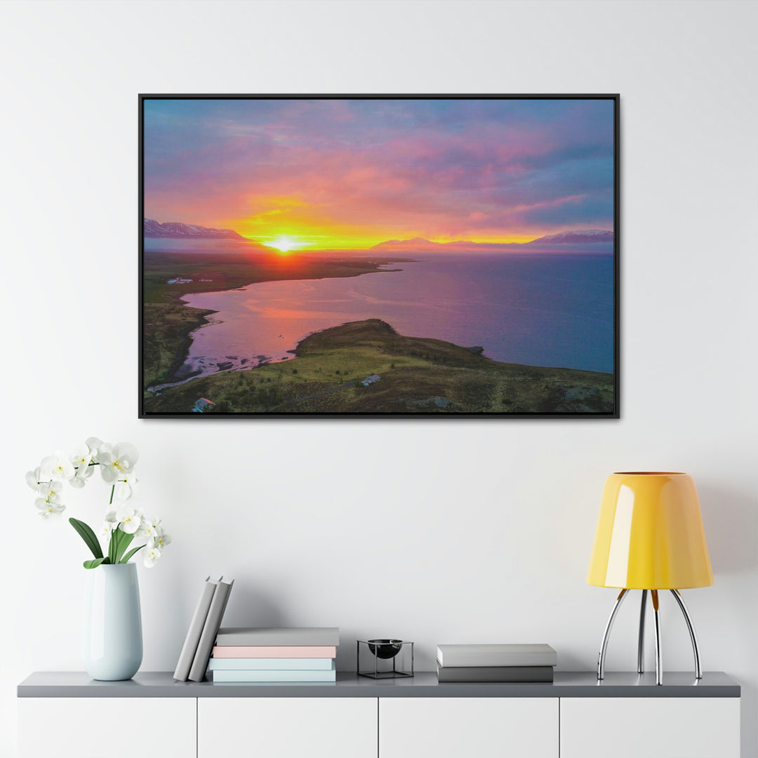 Sunset Over the Fjord Part 1 - Canvas with Frame