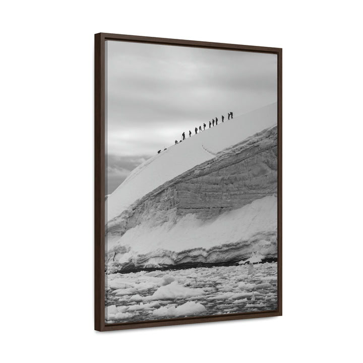 Preparing for the Climb in Black and White - Canvas with Frame