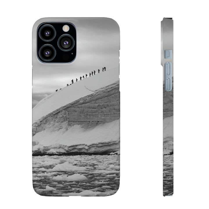 Preparing for the Climb in Black and White - Phone Case